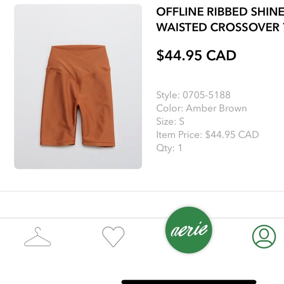 Offline by Aerie Hi-Rise Crossover Bike Short 7” in Apricot/Copper - Picture 5 of 5